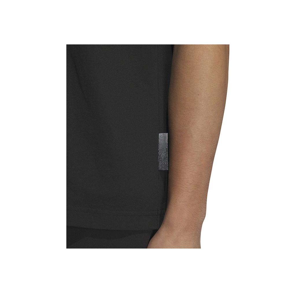 adidas Logo Bestickt Colorblock Rundhals Kurzarm T-Shirt Herren Tops Schwarz IA8089