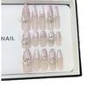 Pure Hand-made Phototherapy Nail Art Purple Cat Eye Shell Wear Nail Finished Cat Eye Nail Art Patch Showing Whiteness and Temperament