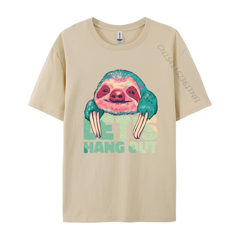 Sloth Face Claws Sleeping Lounging Tshirt Unisex Cotton Tshirts Classic Casual Tee Slim Fit Shirts Unisex Graphic
