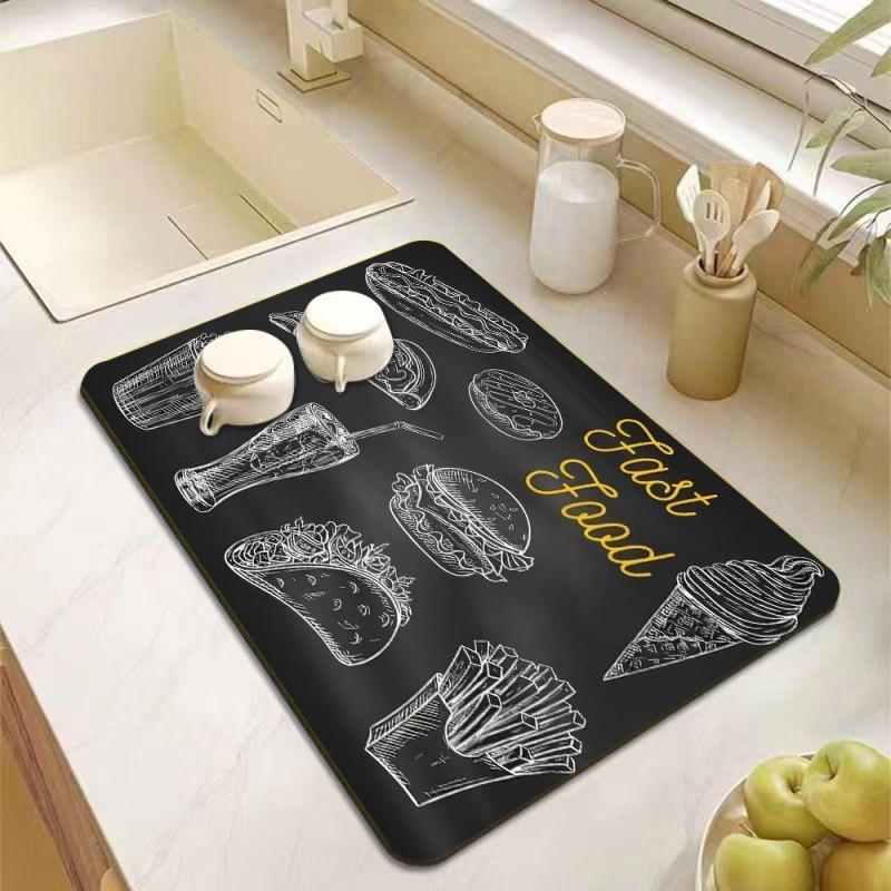 Drying Mat Coffee Mat Super Absorbent Drying Dish Drying Mats for Kitchen Counte Mat for Toilet Countertop Home Supplies