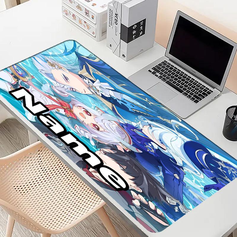 Custom Name Personalized Genshin Impact Pattern Mousepad, Laptop PC Desk Mat, Decorative Desk Mat for Home Keyboard Pad Gift