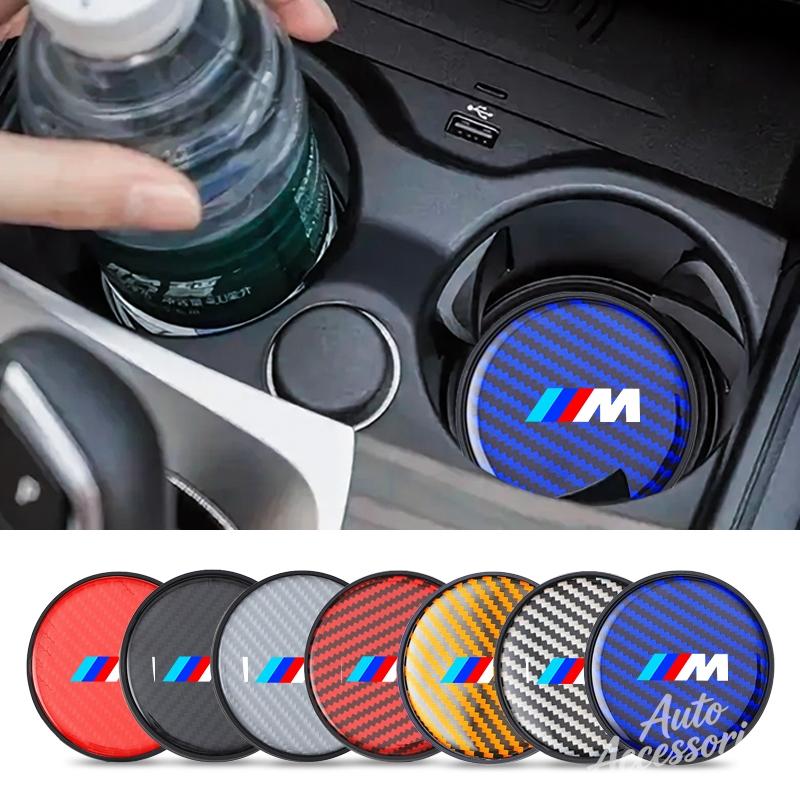 Car Water Coaster Cup Carbon Fiber PVC Coaster Mat Non-slip Accessory For BMW E93 F10 F20 F30 F40 F15 F25 F26 F31 F49 F86 M3 M5