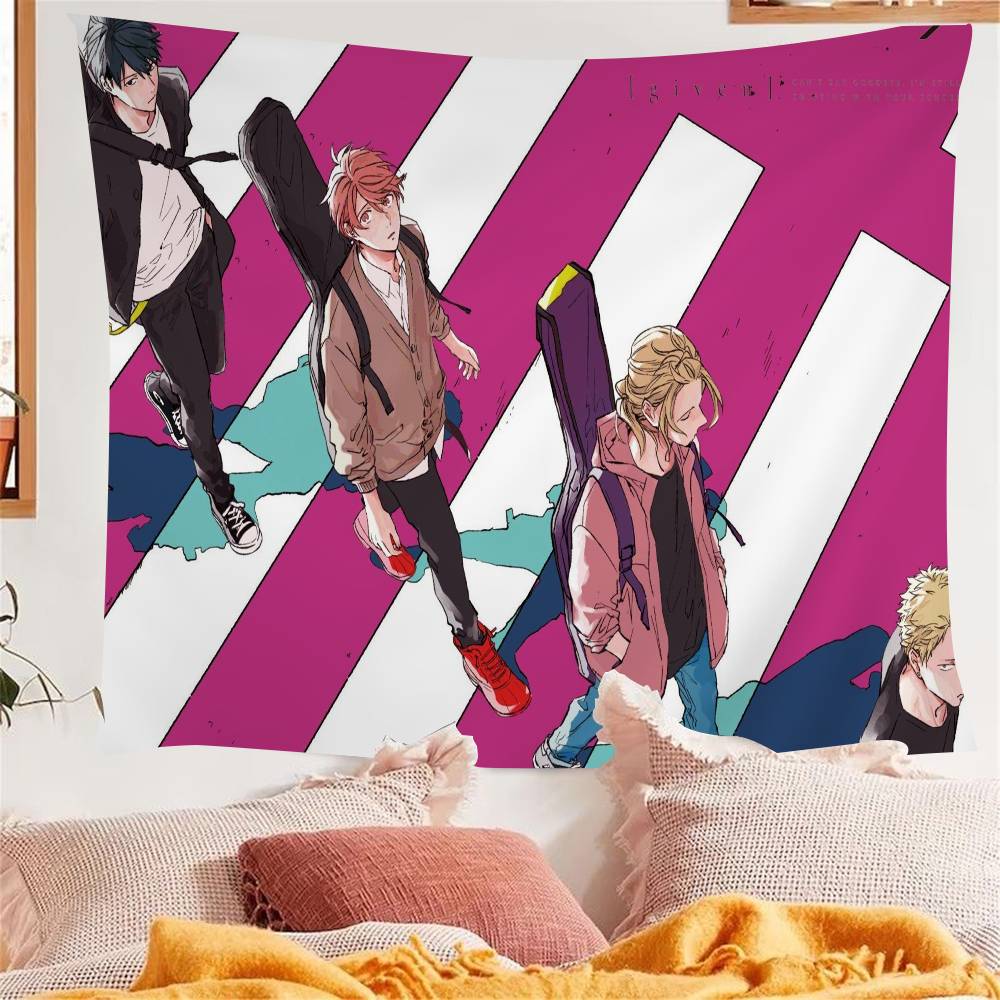 

Given Manga Vai Receber Anime Anime Tapestry Hanging Tarot Hippie Wall Rugs Dorm Home Decor 74x94cm(29x37in)