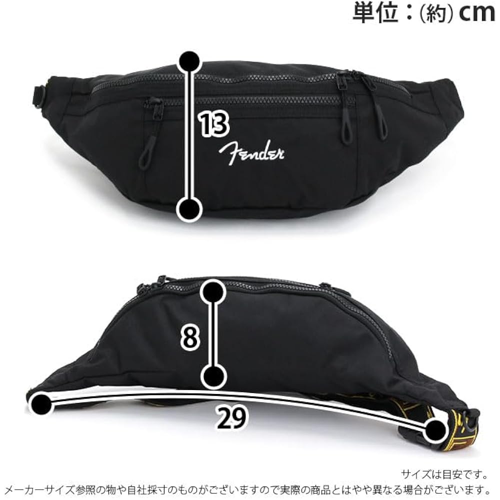 [Fender] Waist Bag Small Size 950-6050 Small Waist Pouch [01] Black