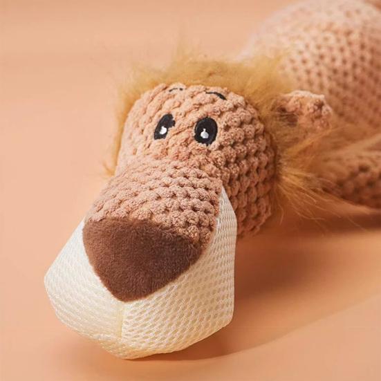 Jucărie de pluș pentru câini Moale Scârțâitoare Jucărie de mestecat Umplută Leu Lup Elefant Joc Interactiv Jucărie de tras pentru mestecători agresivi Divertisment prin mușcare