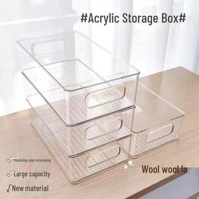 Akrylový stolový úložný box na kozmetiku, snacky, starostlivosť o pleť, masky a organizáciu izby v internáte.
