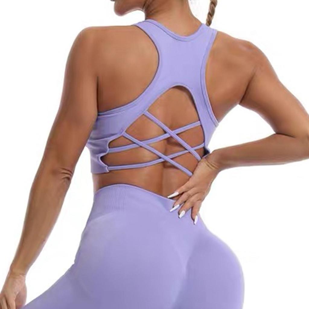 Women's Padded Yoga Tank Top: Stylish, Flattering, Back-Highlighting, Fitness, Sports Bra, Shock-Absorbing, Running Crop Top