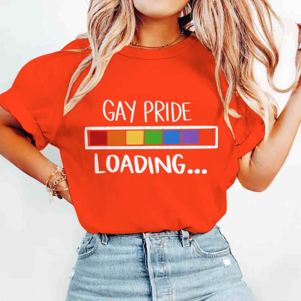Gay Pride Loading Print T Shirts Casual Summer LGBT Women Men Tshirts Short Sleeve Lesbian Bisexual GAY Streetwear Gifts