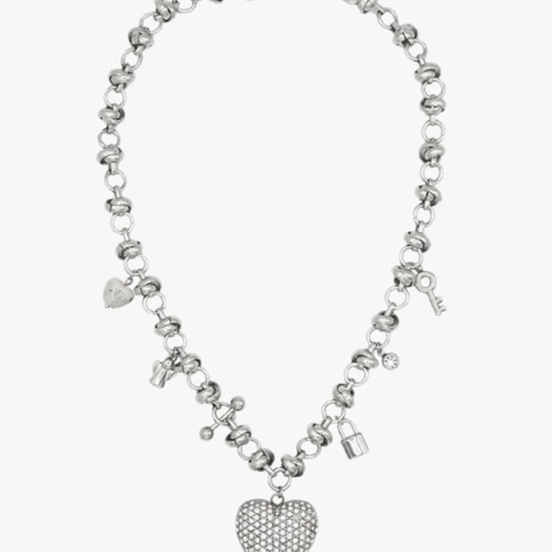 cozywaveclub BIG LOVE NECKLACE_SILVER