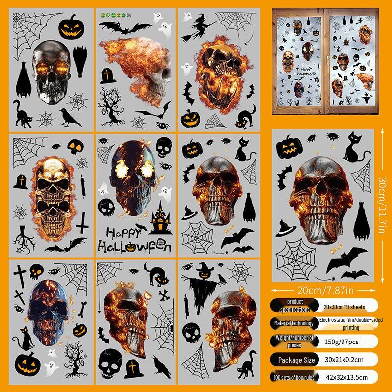 Halloween Witch & Mummy Window Stickers for Family Party & Shop Decoration