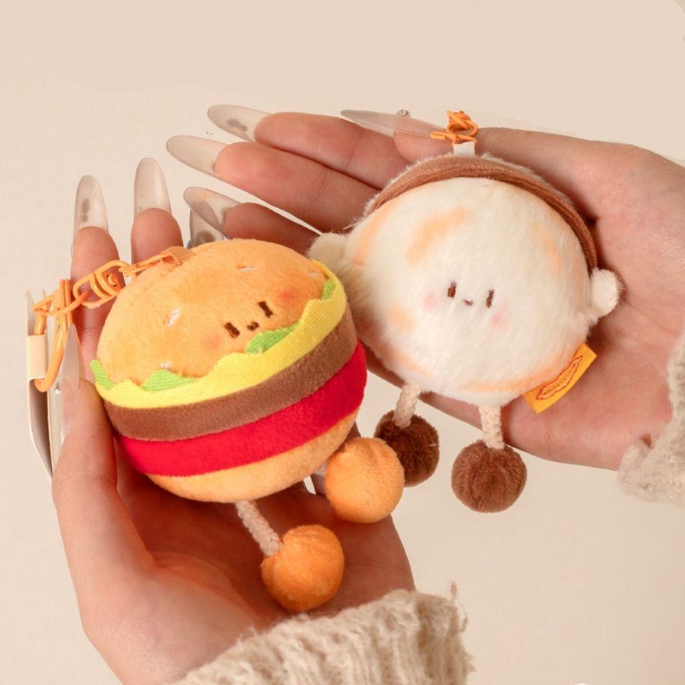 Drawing Feet Plush Food Pendant Sausage Plush Doll Toy Sweet Hamburg Key Chain  Gift