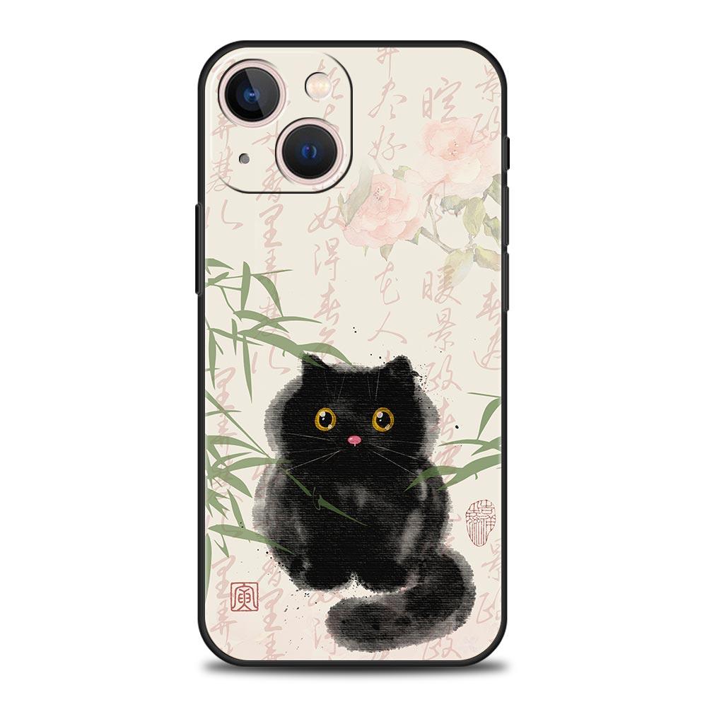 Cute Cartoon Black Cat Phone Case For Samsung Galaxy S26 S25 S24 S23 S22 S20 Ultra S21 FE 5G S10 Plus TPU Shockproof Cover