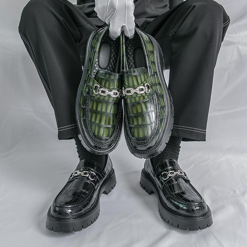 Fashion Business Men Loafers Men Casual Thick-soled Anti-slip Wear-resistant Leather Shoes Social Travel Shoes In Sizes 38-46 Men Shoes