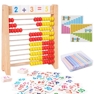 CRIMOCA 100 Kugel Abakus Zahlenkarte Zählstab Rechentabelle Set 100 Kugel Abakus Abakus Regenbogen Abakus 100 Spielzeug Lernspielzeug Jungen