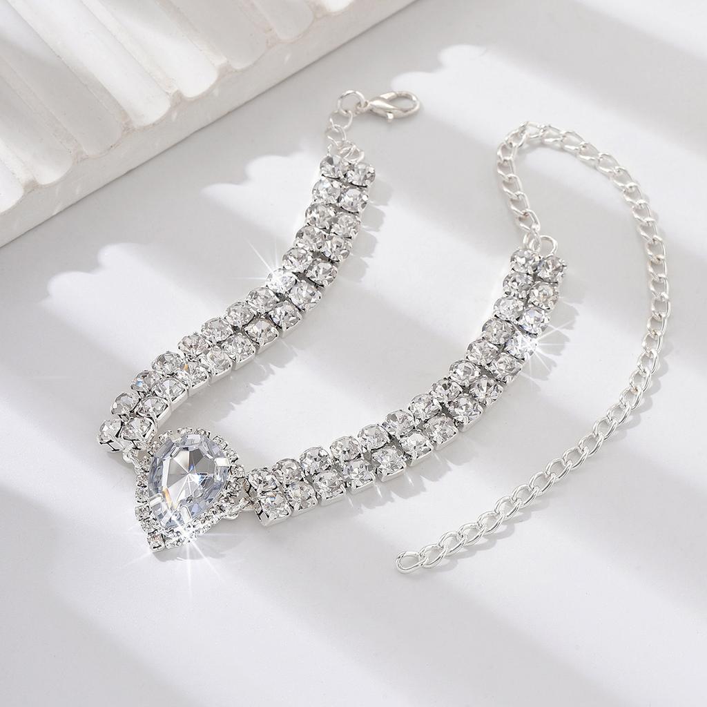 1 Women's Fashion Series Multi Layer Water Drop Inlaid Zircon Foot Chain Outdoor Tourism Beach Banquet Party Holiday Gift