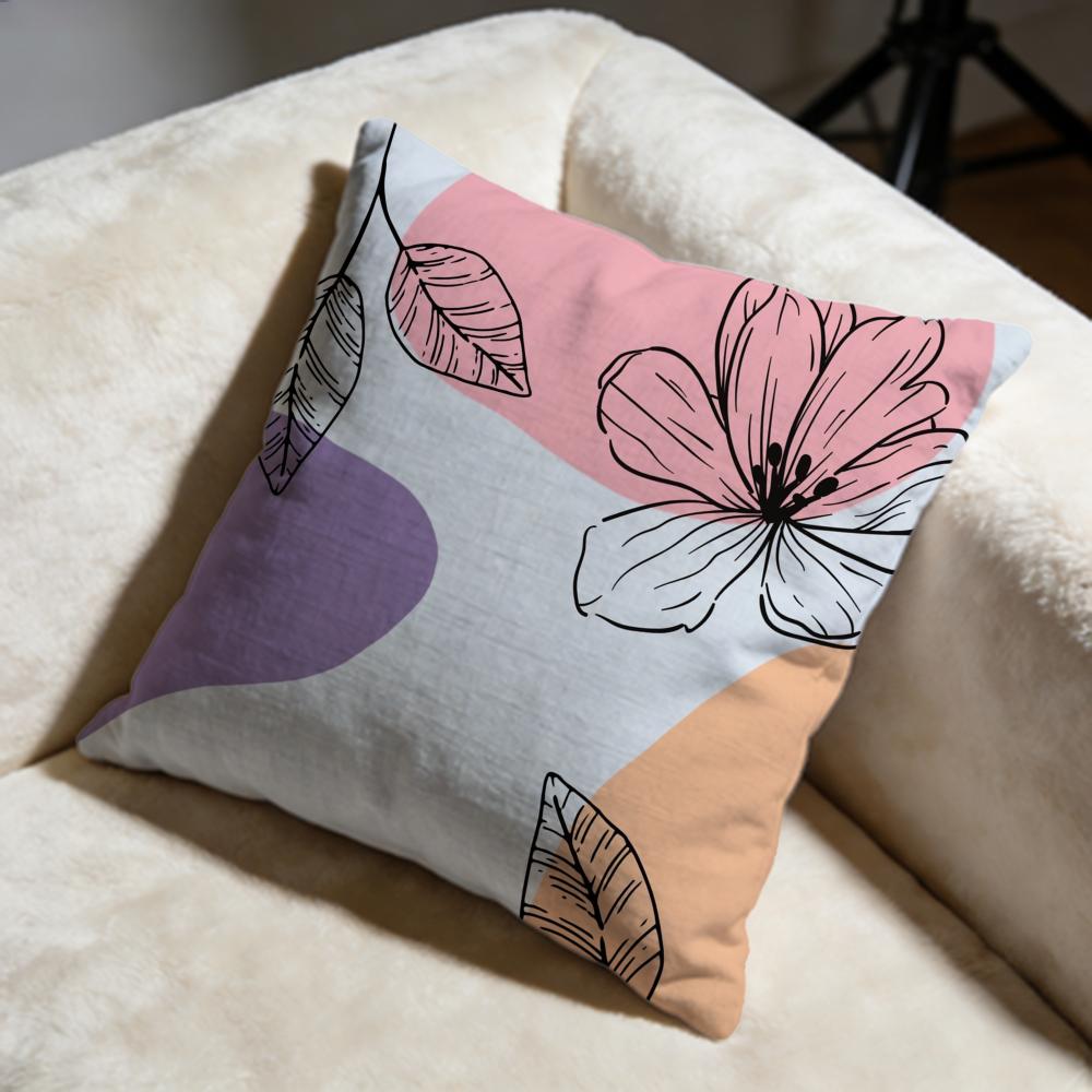 Line Flowers Cushion Cover Soft Decorative Pillow Case Suitable for Bedroom Sofa Car Travel Use