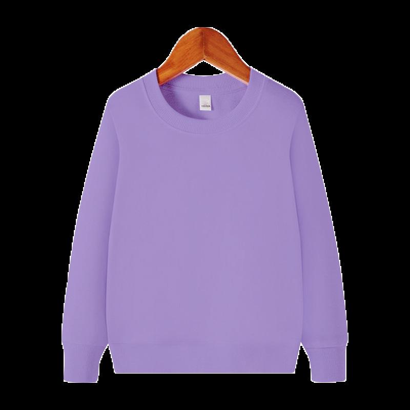 Ensfarget langermet genser med rund hals - Allsidig koreansk pullover for barn vår og vinter