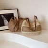Casual Straw Shoulder Bag With Polyester Lining For Spring Outfits