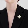 Brooch Pin, 3D Goose Design Lapel Pin with Mother-of-Pearl Inlay, Wear-Resistant Thick Coating Strong Buckle Pin for Coats Sweaters Gift