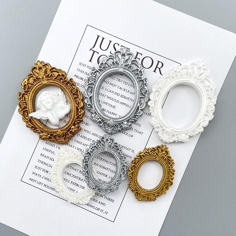 Retro Ovaler Fotorahmen DIY Harzornamente & Zubehör für Handyhüllen und Kopfschmuck