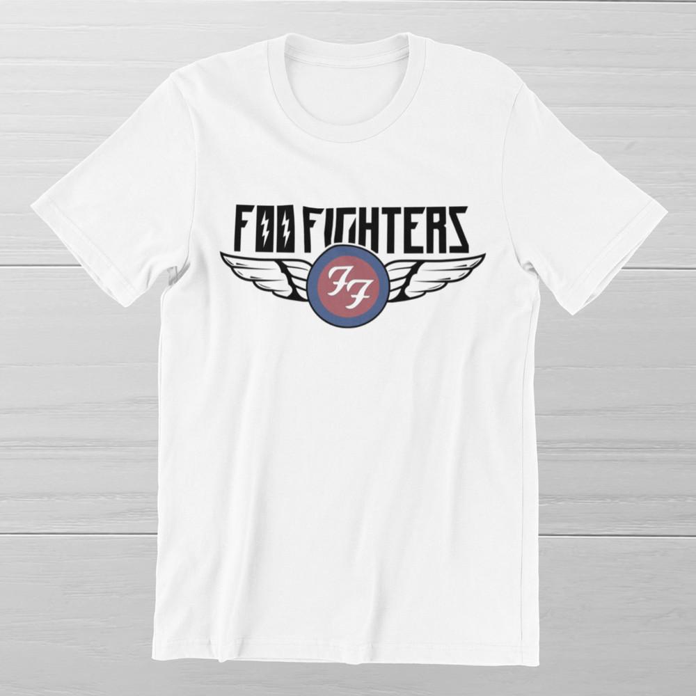 FOO FIGHTERS Flash Wings  Хэви-метал Рок-группа на футболке из кольцепряденого хлопка Унисекс Футболка S