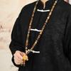 Large Charcoal Dunhuang Ask Heaven 108-Bead Bodhi Root Men's Bracelet for Cultural Play and Prayer.