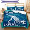 3pcs Custom Name Dinosaur Bedding Set Duvet Cover Closure Includes 1 Duvet Cover & 2 Pillowcases, Soft and Comfortable for All Seasons.