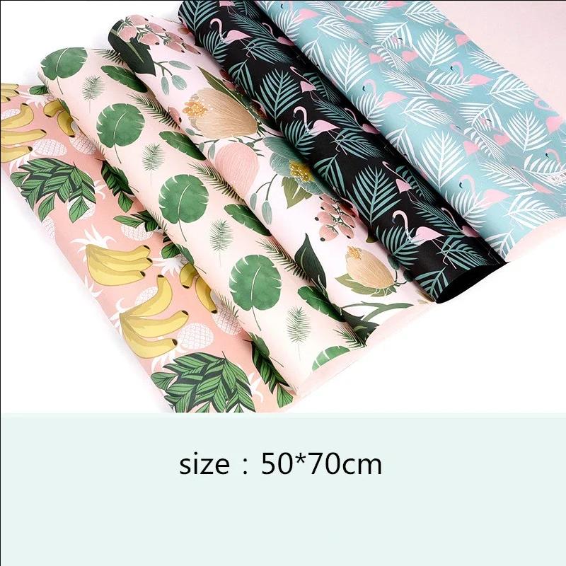 

50x70cm Premium Flamingo Flower Wrapping Paper – Matte Oil Painting Finish for Bouquet Decor & Gift Packaging mixed 10pcs