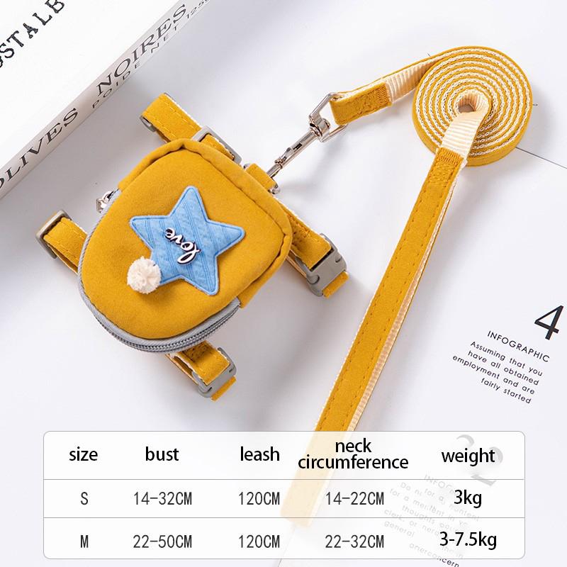 

Регулируемый поводок для собак и кошек - Безопасная грудная шлейка с защитой от разрыва для прогулок на открытом воздухе и использования с рюкзаком для питомца. Аксессуары для питомцев S