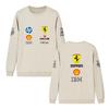 Unisex Damen Herren Frühling und Herbst F1 Ferrari Racing Print Rundhals Sweatshirt Lässig Locker Langarm Pullover Sport Streetwear