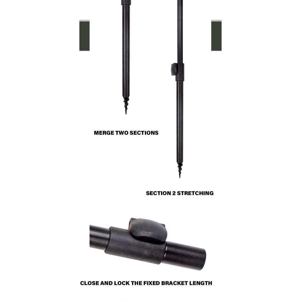 Adjustable Fishing Banks Stick Fishing Rod Pods Rest Height Adjustable Fishing Bankstick Poles Rest for Bites Alarm