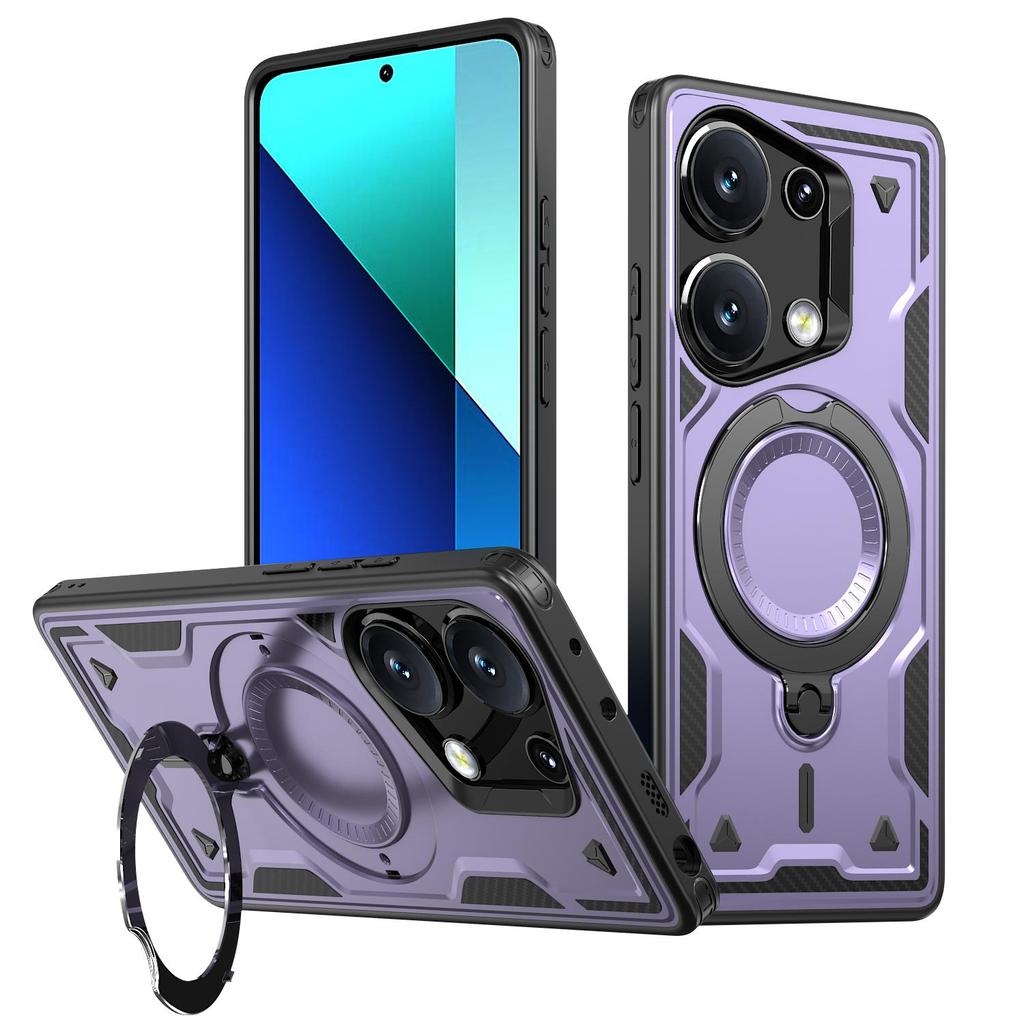For Redmi Note 13 Pro+/Note 13 Pro Plus/Xiaomi Poco X6 M6 Pro 4G Rotating magnetic ring holder, phone case protective cover