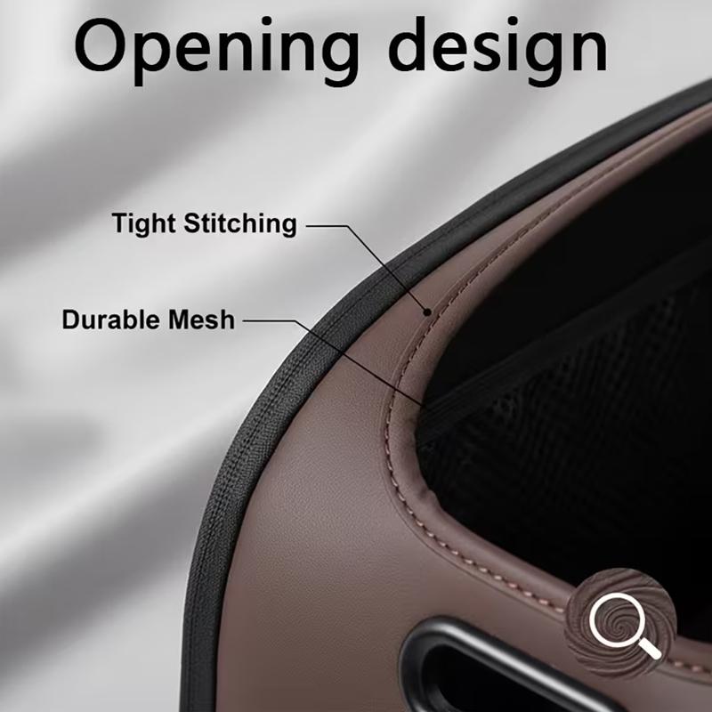 Luxury-Style Leather Multi-Functional Car Storage Box, Passenger Side Large Opening Storage Box, Large Capacity Trunk Organizer