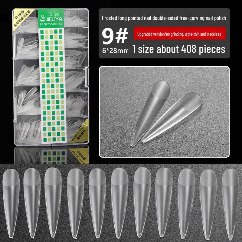 

Ультратонкие матовые длинные трапециевидные типсы для ногтей: Бесшовный, Одно число, Бесплатная шлифовка, Дизайн «Капля воды»