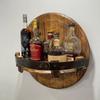 Bourbon Barrels Shelf Vintage Round Wine Shelf For Wall Men Great Housewarming Collection Lover