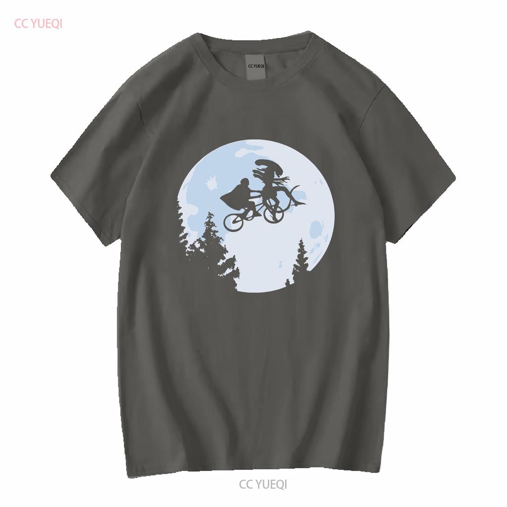Xenomorph E tričko 80. léta filmy vtipné Vetřelec 1986 E.T. Mashup dlouhý nebo krátký rukáv vintage Vyprané pánské