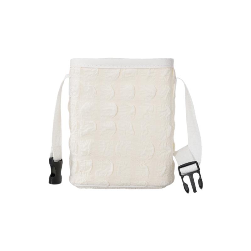 

Car seat back storage bucket, cute creative car interior products, puff grid car hanging trash can puff grid simple storage bucket beige