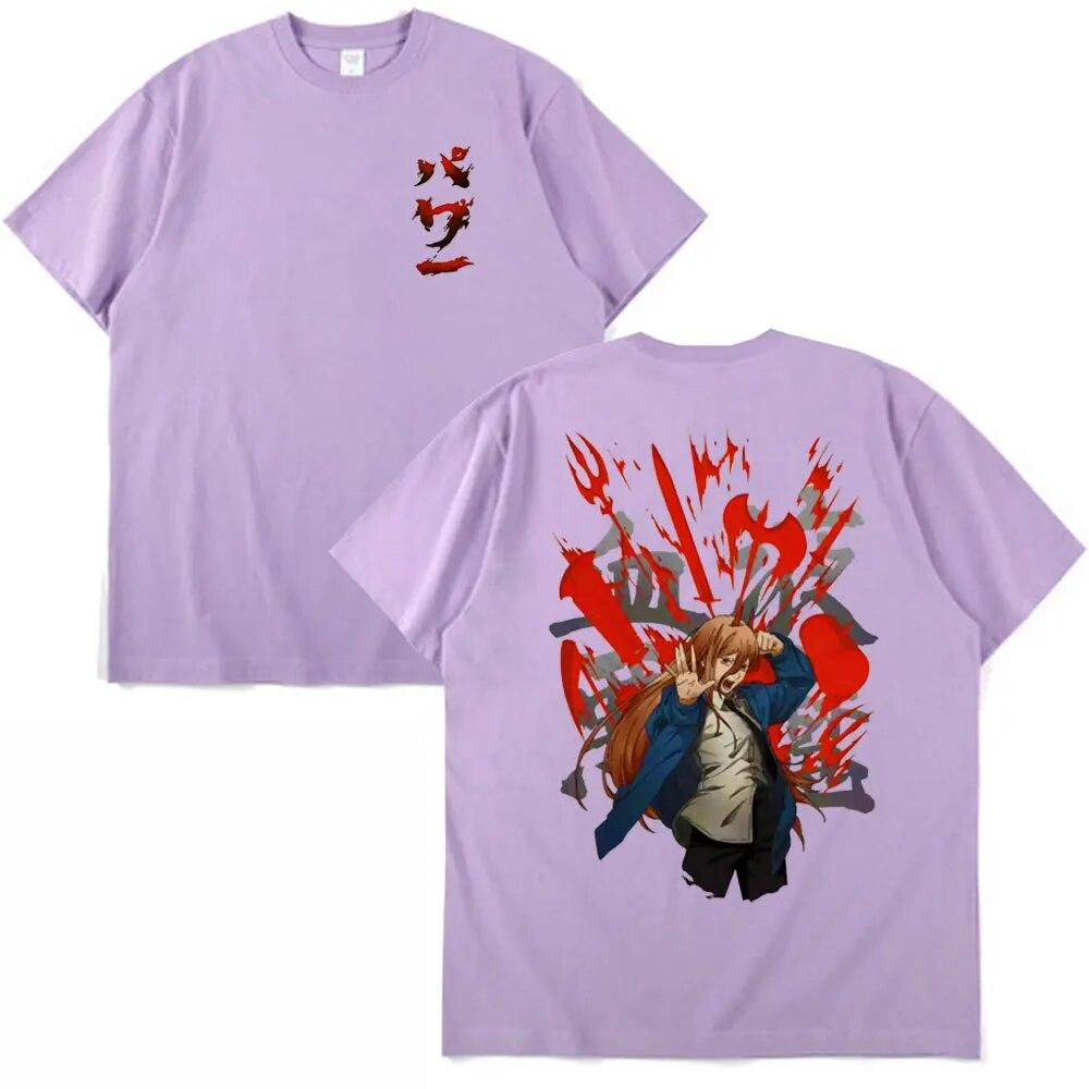 Japonské anime Unisex tričko s motivem motorové pily Makima Power Denji Unisexga Tričko s potiskem Unisex Dámská oversexová trička Unisexga s krátkým rukávem