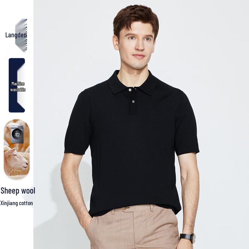 Langdeng Men s Machine Washable Polo Knit Shirt L (175/92A)
