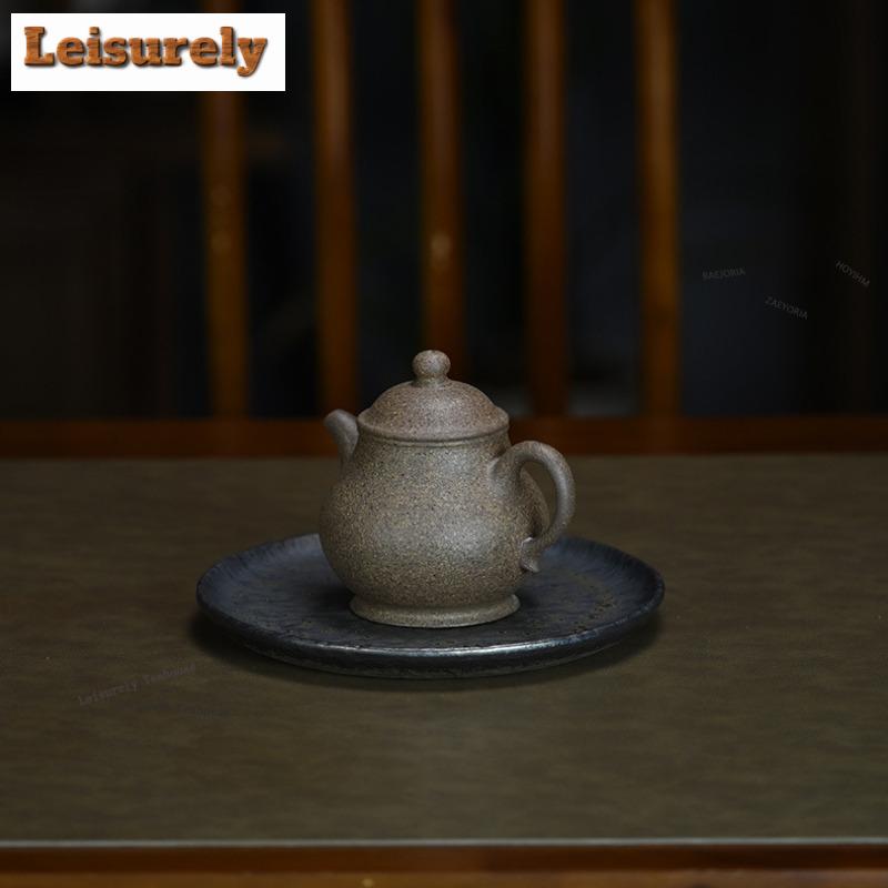 111ml Traditional Yixing Purple Clay Teapots Handmade High Pan Pot Raw Ore Downhill Mud Kettle Zisha Tea Set For Tea Supplies