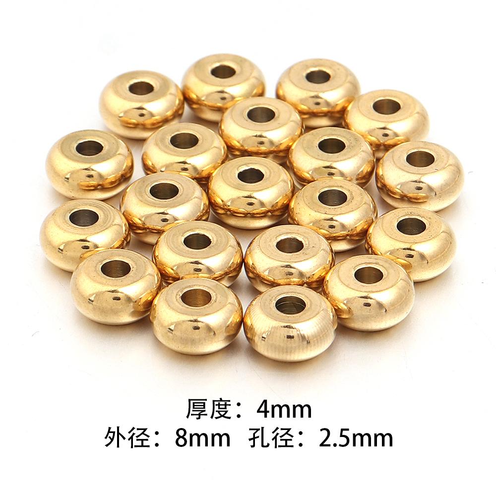 20/50pcs Stainless Steel Spacer Beads Flat Round Loose Wheel Beads For Jewelry Making DIY Charms Bracelet Necklace Accessories