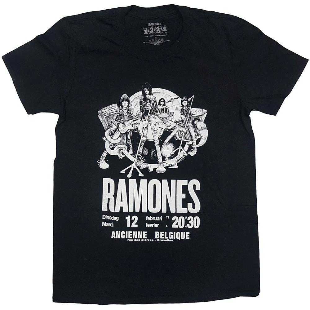 Men s Ramones Belgique T-shirt Medium Black XXXXL