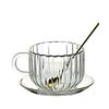 Tasse à Citrouille en Verre avec Bord Doré, Poignée et Cuillère en Verre Borosilicaté - Résistante aux Hautes Températures, Tasse à Petit-Déjeuner ou à Lait