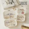 Divided Portable Jewelry Box for Travel, Double-layer Sealed Moisture-proof Pill Storage Box