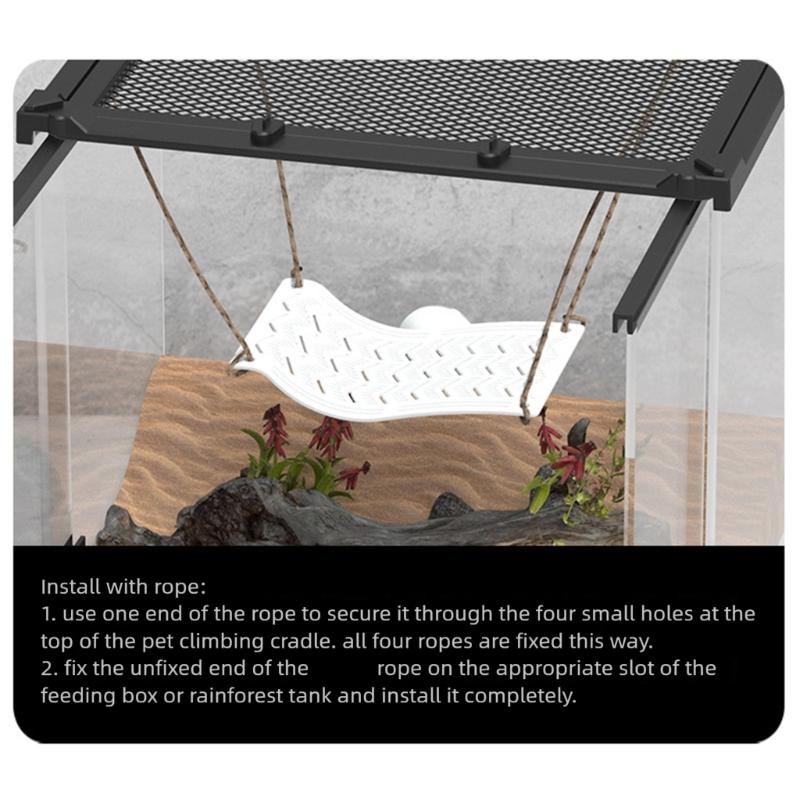 Elevated Reptiles Bedding ABS Climbing Perch With Powerful Suction Cups Lizards Lounger Hammock For Vivarium Decoration