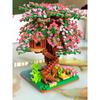 Cherry Blossom Treehouse Bonsai Tree Building Blocks Micro Sakura Botanical Collection Building Set For Children Toy Home Decor