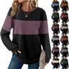Women's Plaid Print Round Neck Long Sleeve Casual Loose Top