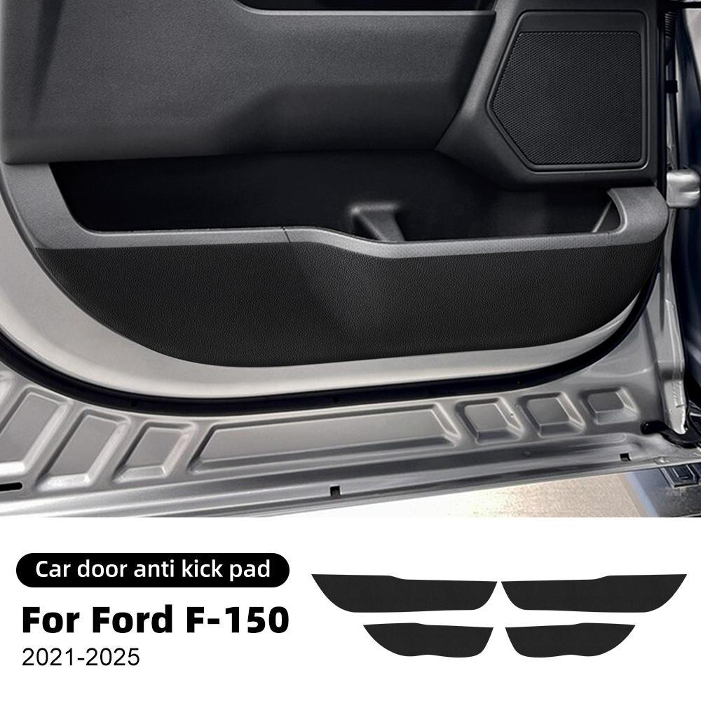 Door Anti-Kick Pad For Ford F-150 2021 2022 2023 2024 2025 LHD RHD Car Leather Carbon Mat Trim Accessories.