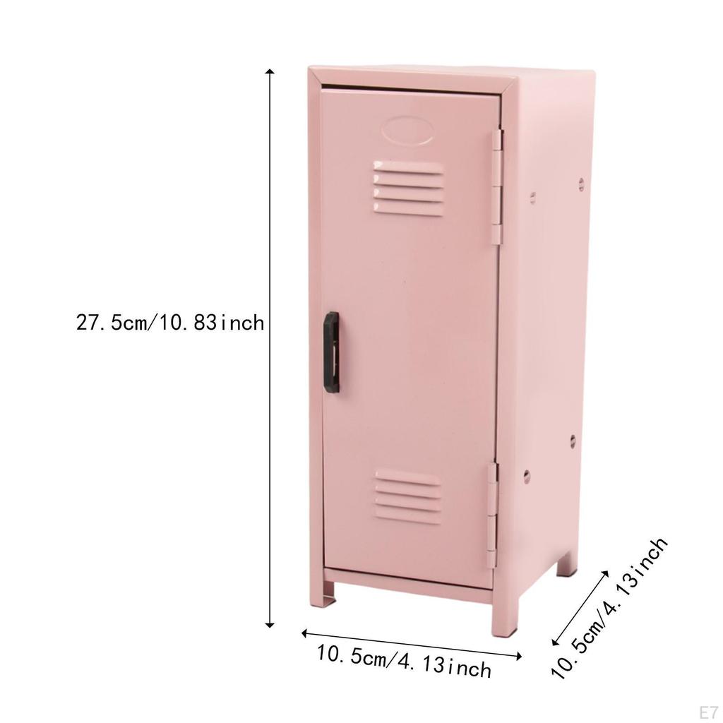 Compact Storage Box for Desk with Lock And Key Makeup Accessories