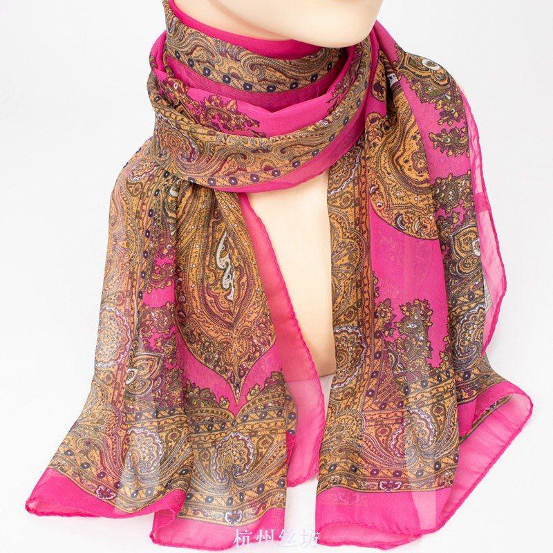 Women's Decorative Ethnic Style Retro Scarves Printed Scarves Thin Scarves Long Scarves Chiffon Scarves